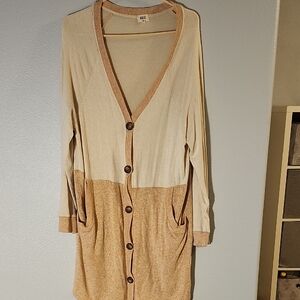BKE Cream and Tan Knit Sweater